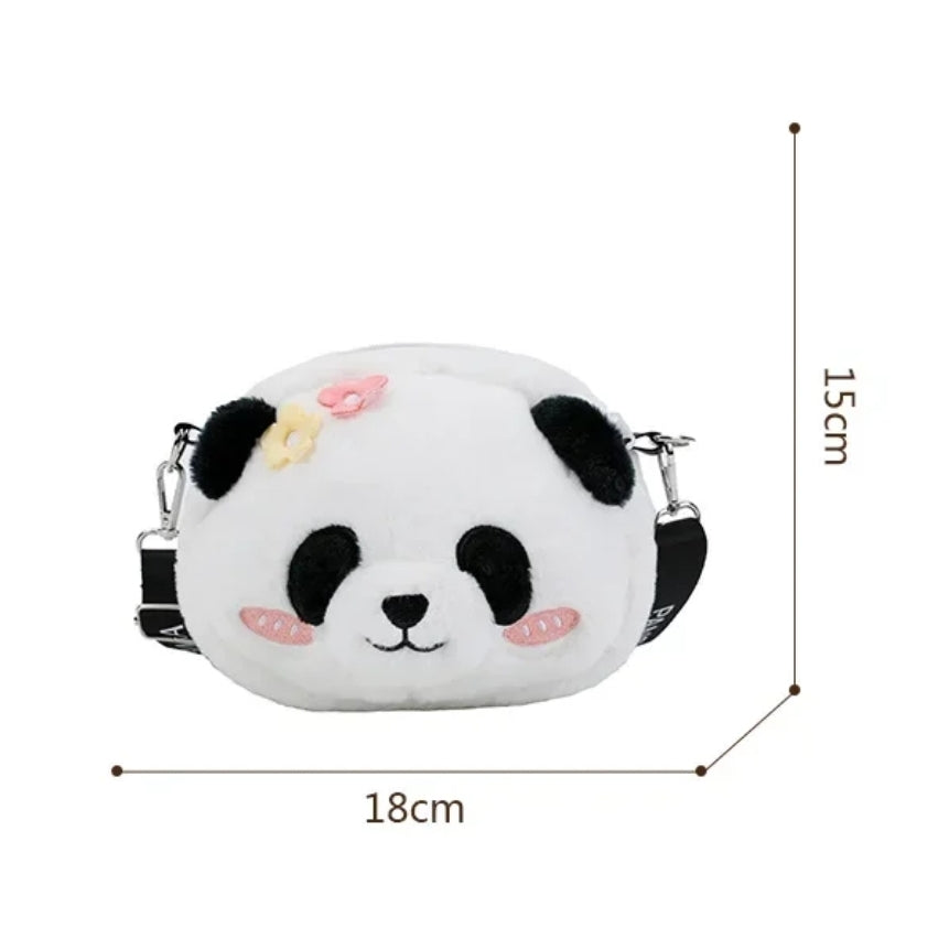 Pink panda Plush crossbody purse