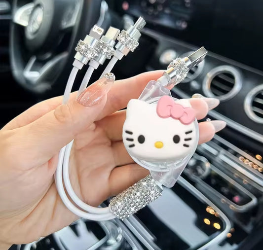 Hello Kitty Rhinestone 3 plug charger