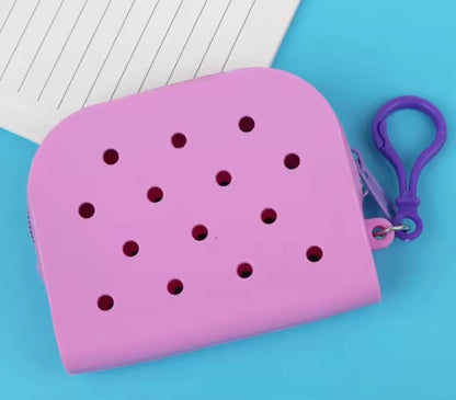 Purple Croc inspired holes coin purse