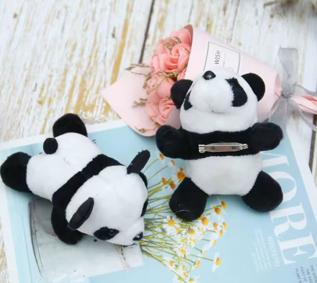 Panda plushie pin