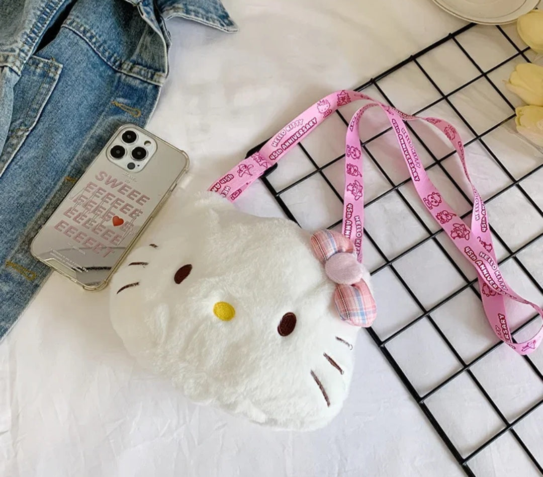 Hello Kitty Plush Crossbody Purse