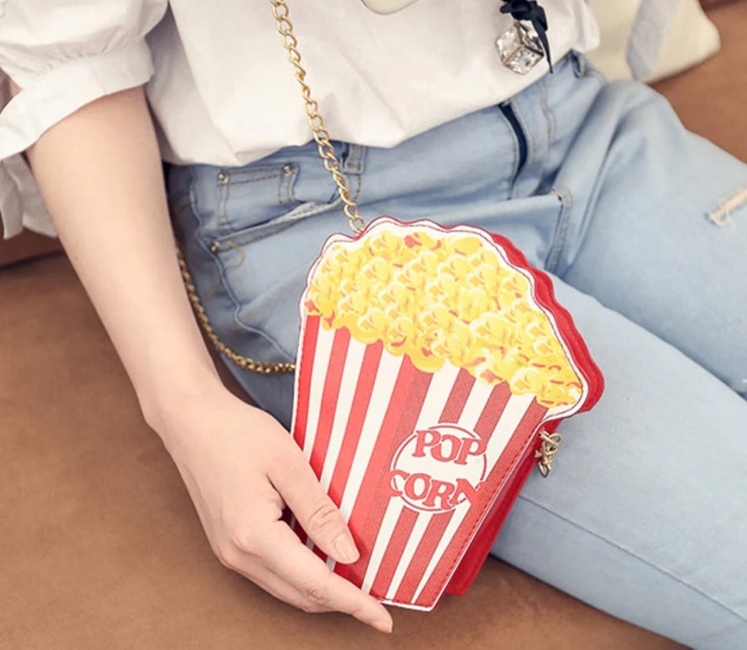 Popcorn inspired crossbody purse