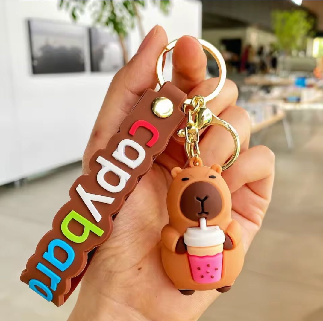 Capybara Boba keychain