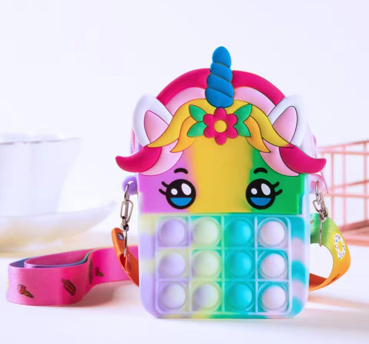 Rainbow unicorn fidget purse