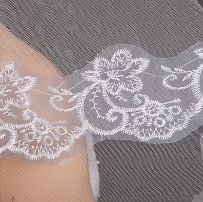 Beautiful embroided long veil