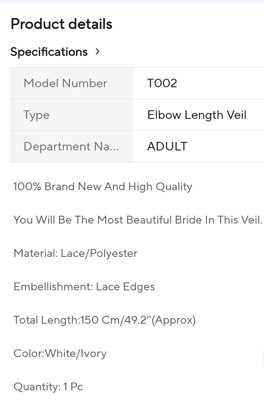 Beautiful embroided long veil
