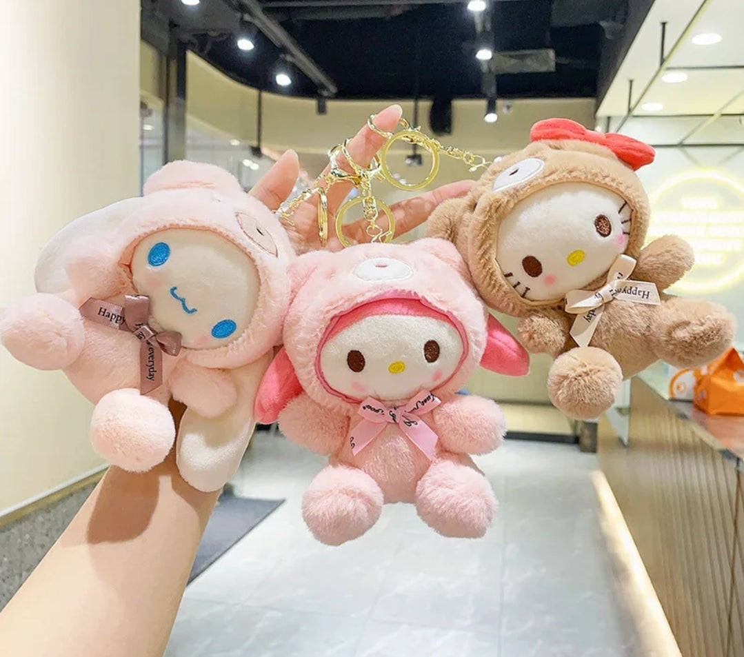 Mini character plush keychains