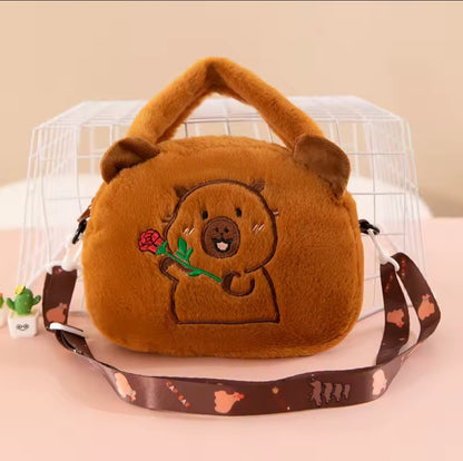 Capybara plush kid's bag with shoulder strap