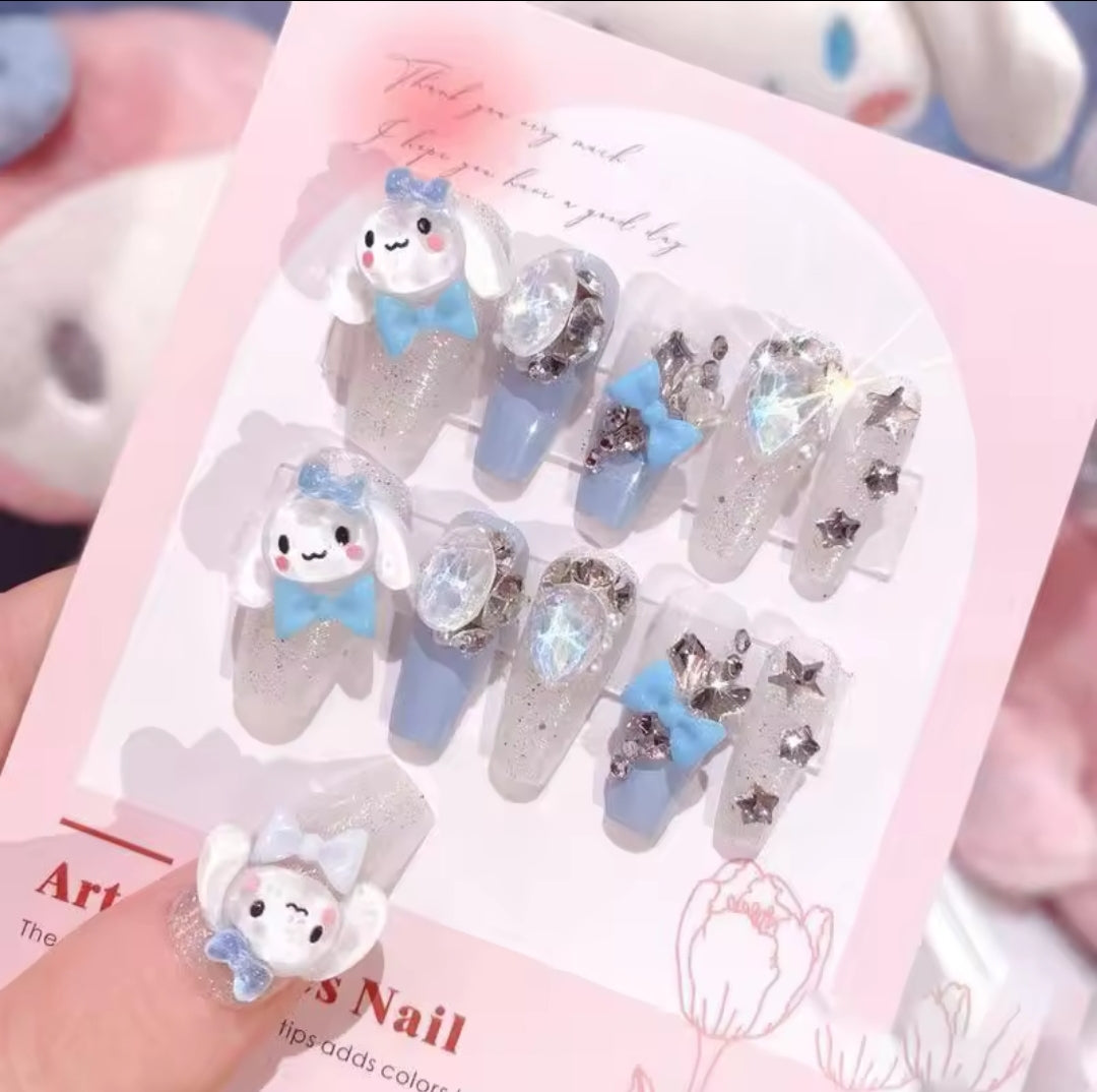 Cinnamaroll charm press on nail sets