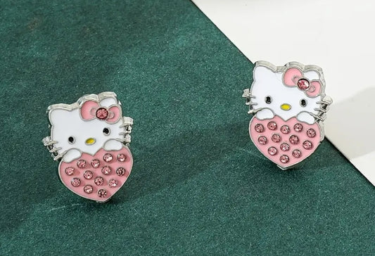 Hello Kitty Pink Rhinestone Earrings