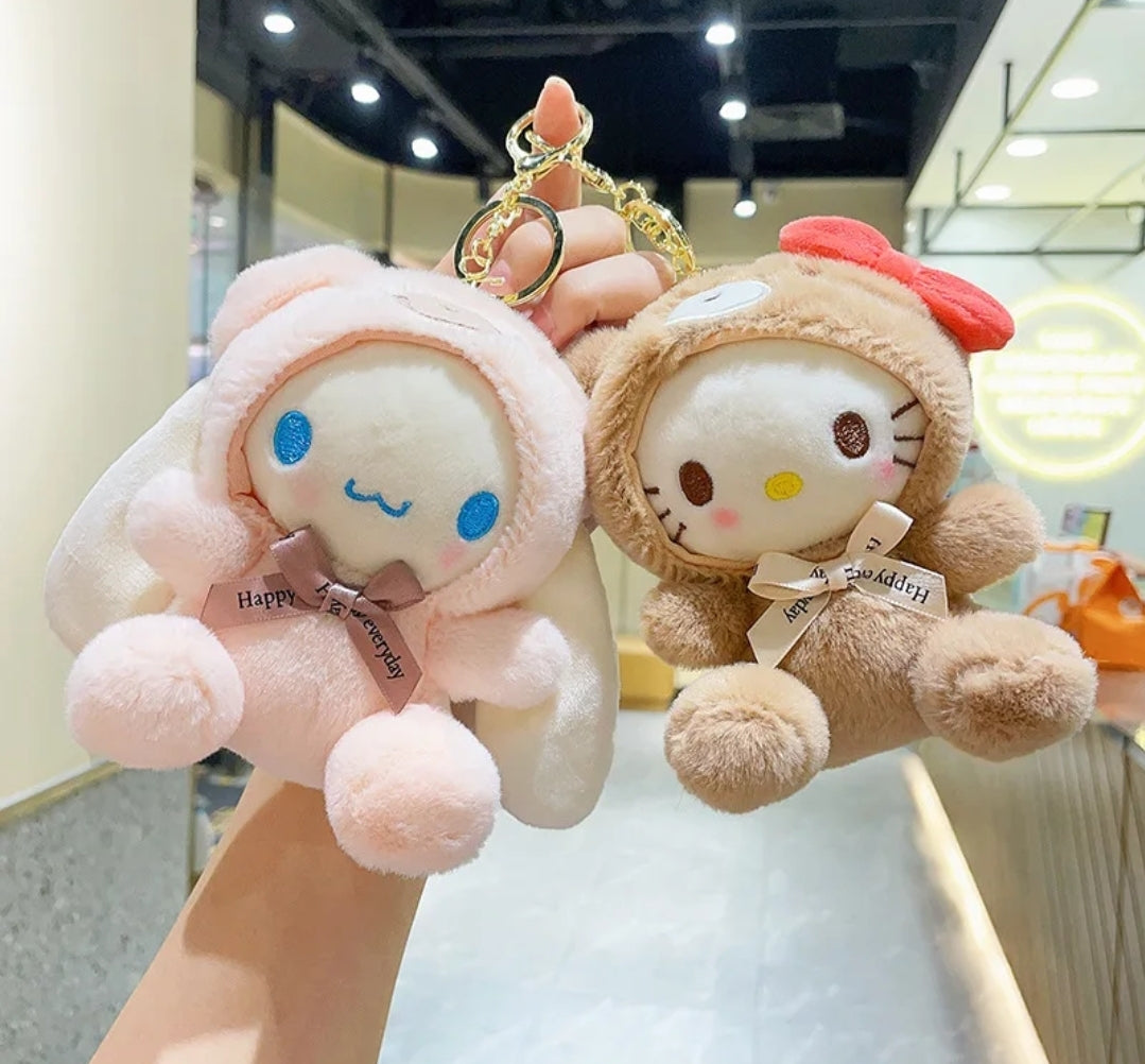 Mini character plush keychains