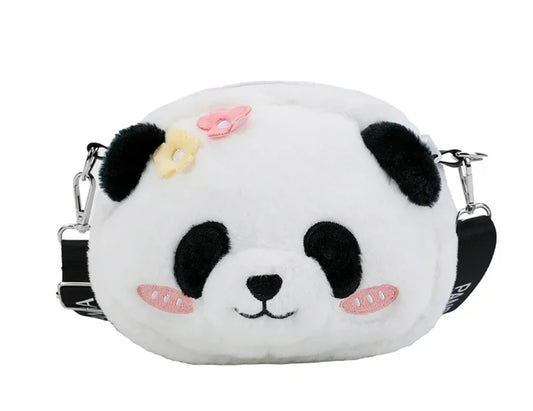 Pink panda Plush crossbody purse