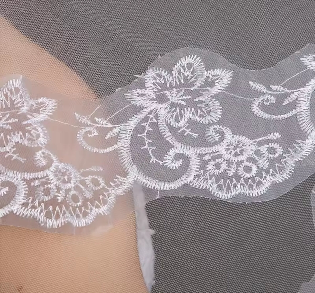 Beautiful embroided long veil