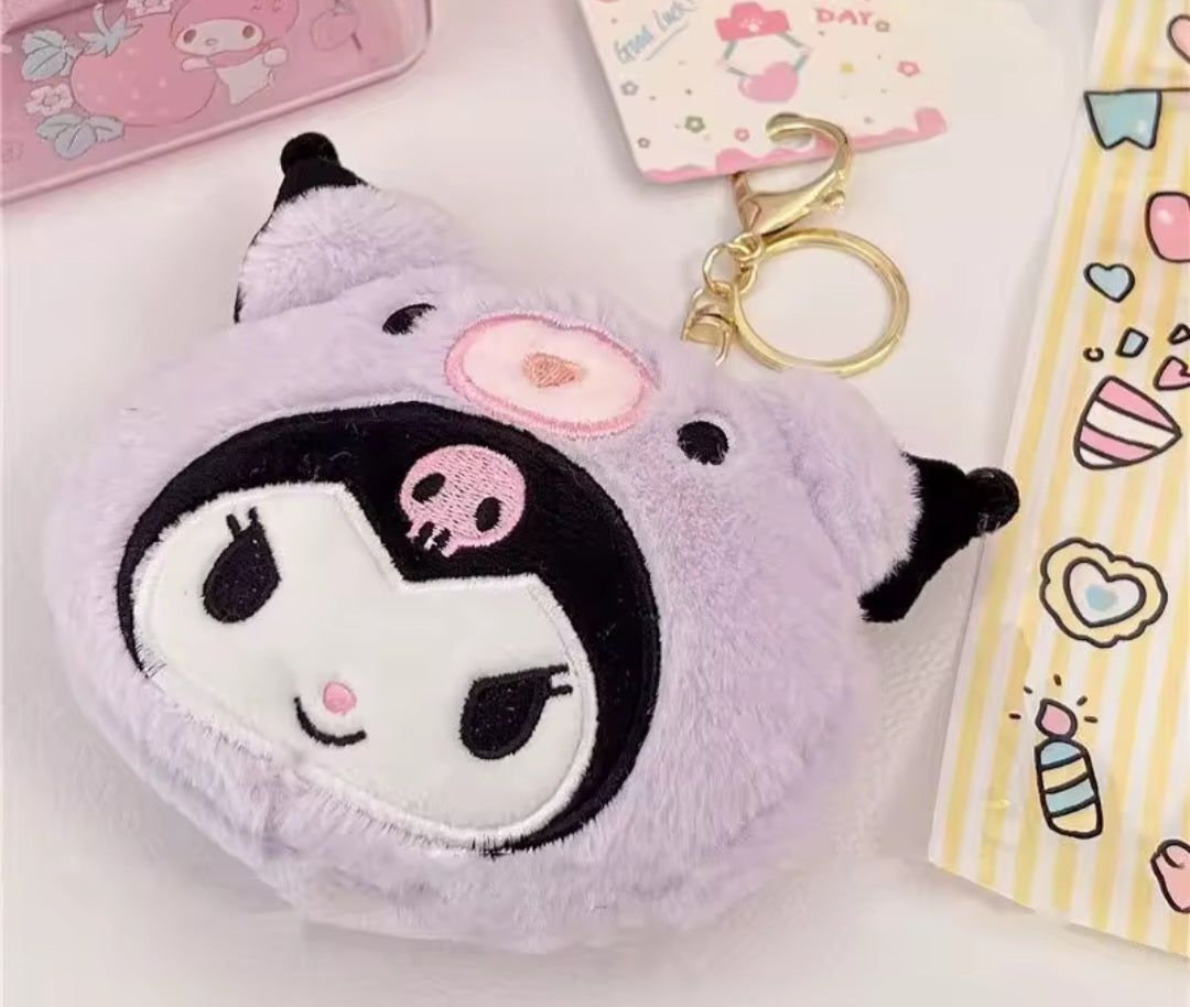 Kuromi Plush Coin Purse Keychain