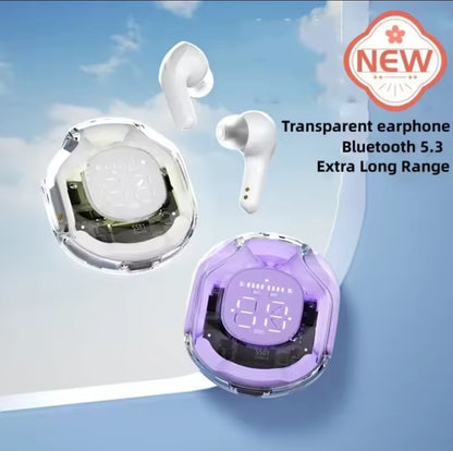 Purple Bluetooth ear piece headphones