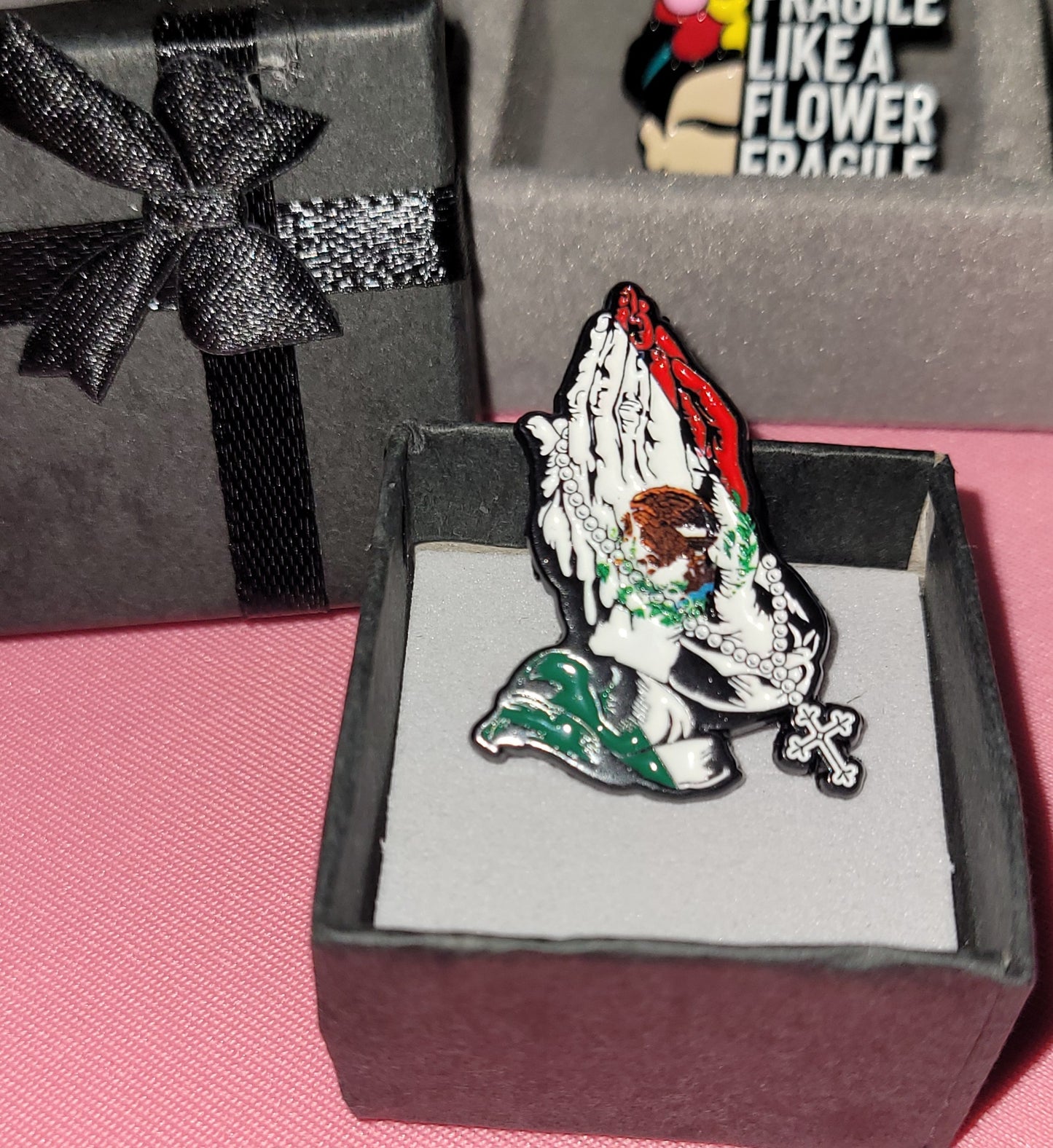 Praying hands pin