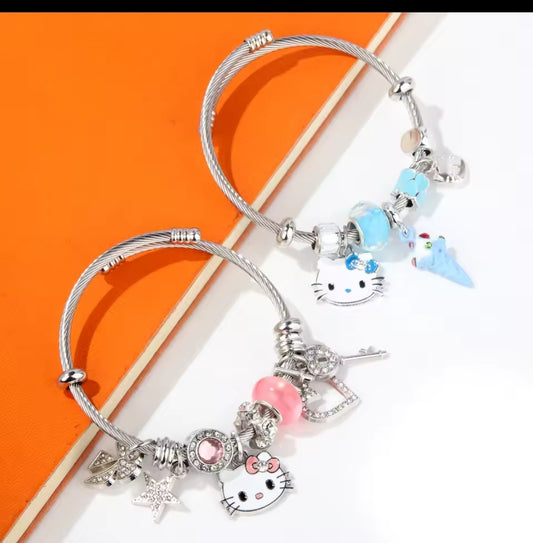 Hello Kitty Pandora inspired charm bracelet