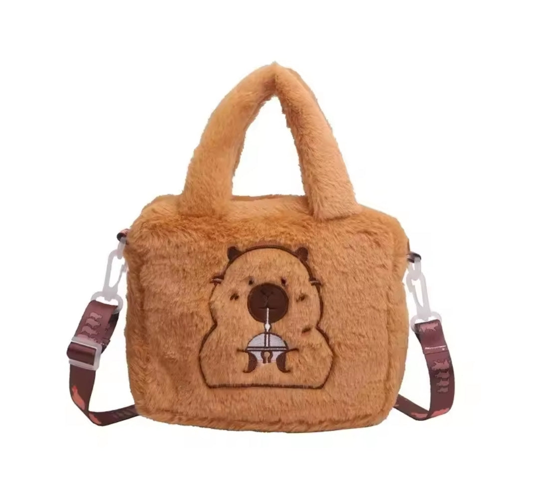 Capybara plush kid's bag with shoulder strap