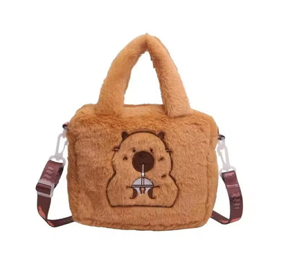 Capybara plush kid's bag with shoulder strap