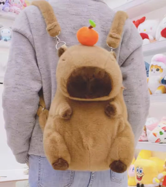 Capybara plushie backpack