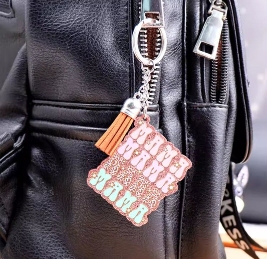 "Mama" Leopard keychain