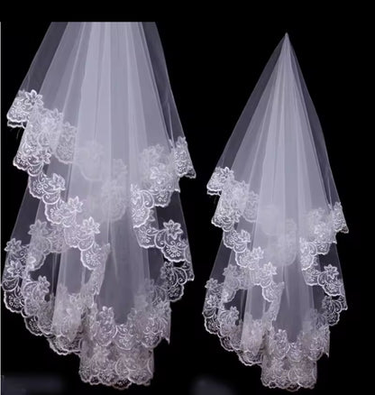 Beautiful embroided long veil