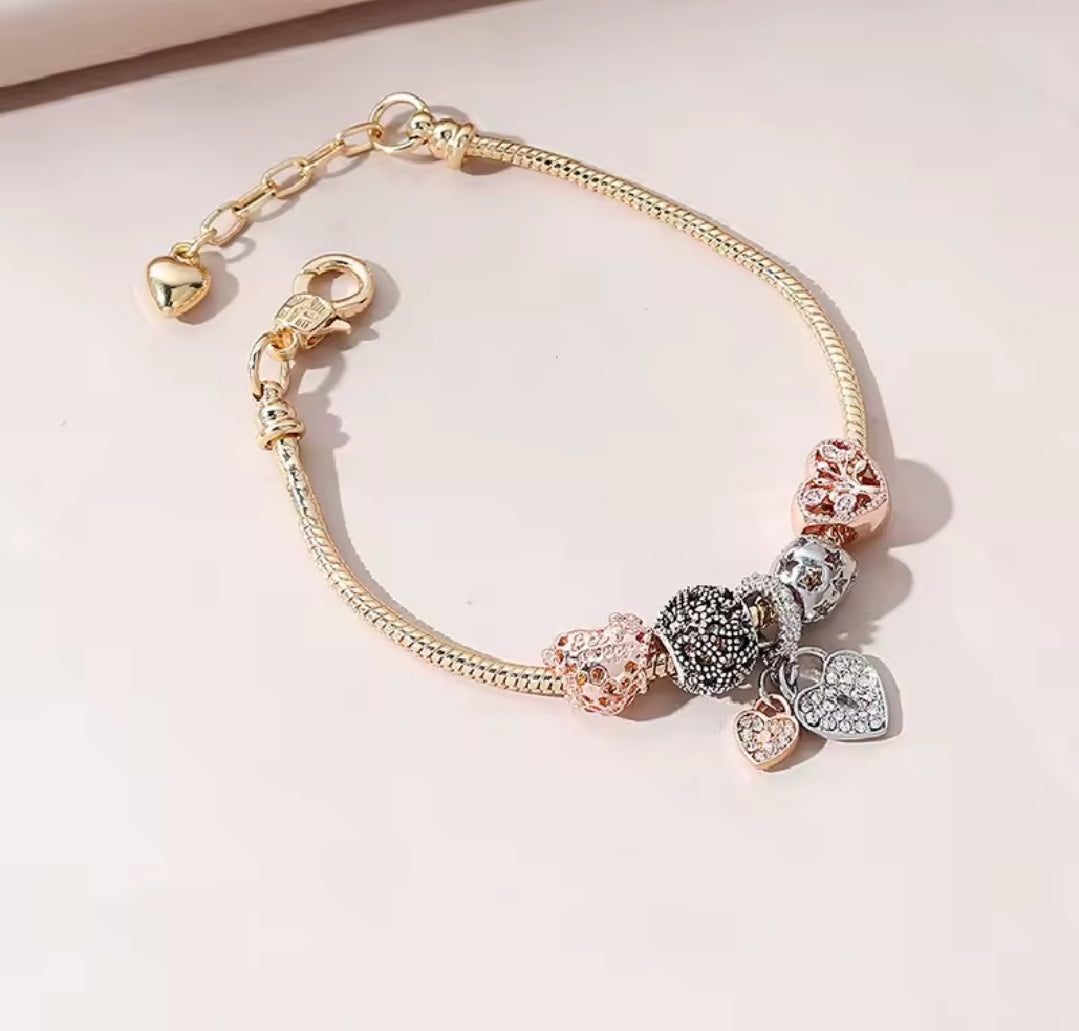 Rose Gold Charm Bracelet